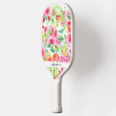 Handgetrokken elegante roze rozen, schattig & vrou pickleball paddle (Links)