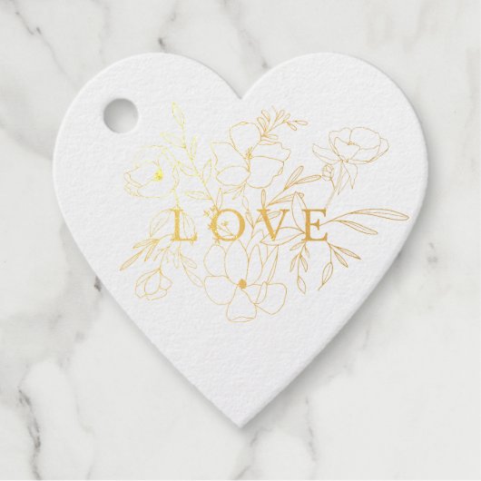 Handgetrokken Floral L-O-V-E ticker Bedankjes Labels (Voorkant)