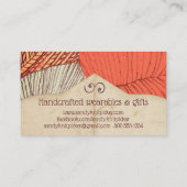 Handgetrokken garen, brei- en haakwerk, visitekaar visitekaartje (Achterkant)