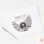 Handgetrokken gemengd patronen keukengerei chef ca ronde sticker (Envelop)