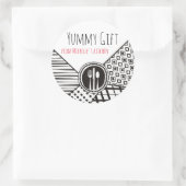 Handgetrokken gemengd patronen keukengerei chef ca ronde sticker (Tas)