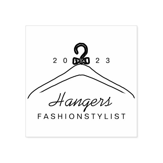 Handgetrokken hanger voor kledingboutique rubberstempel (Afrduk)