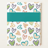 Handgetrokken harten Multicolor Trendy Monogram Planner (Achterkant)