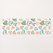 Handgetrokken harten Multicolor Trendy Monogram Yogamat (Achterkant (horizontaal))