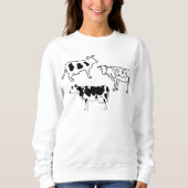 Handgetrokken Koeien Farmer Doodles Black en White Trui (Voorkant)