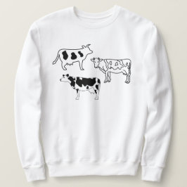 Handgetrokken Koeien Farmer Doodles Black en White Trui