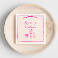 Handgetrokken krabbel retro roze lint vrijgezellen