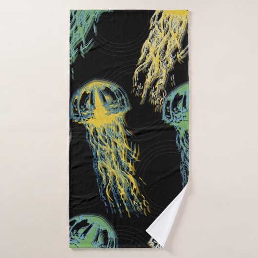 Handgetrokken kwallen textuur. Rasterhandgetekende Badhanddoek (Badhanddoek)