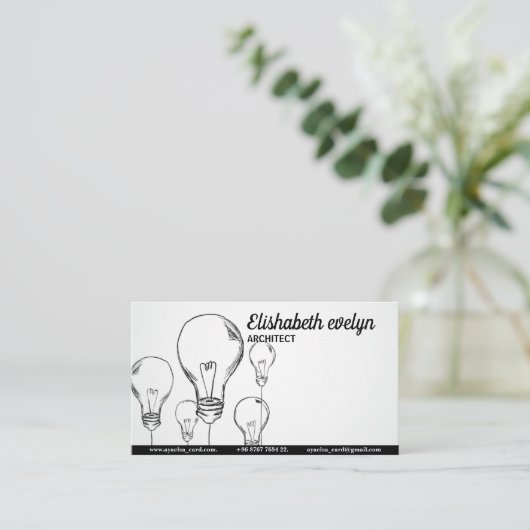 Handgetrokken lampen visitekaartje (Staand voorkant)