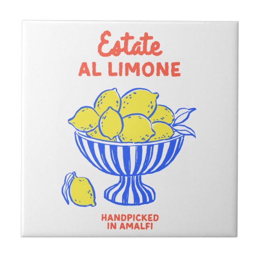 Handgetrokken Lemon Summer Quote Tegeltje (Voorkant)
