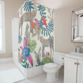 Handgetrokken luipaard douchegordijn (In situ)