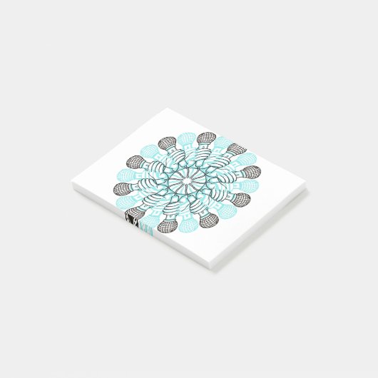 Handgetrokken microfoon post-it® notes (Schuin)