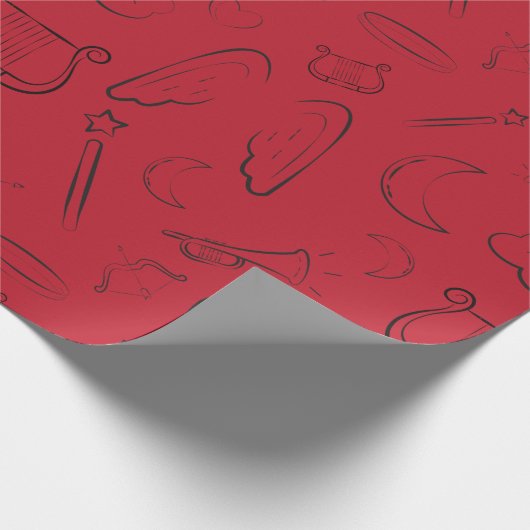 Handgetrokken minimalistische Valentijn Cadeaupapier (Hoek)