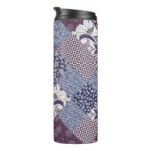 Handgetrokken naadloos patchworkpatroon.  thermosbeker (Geroteerd rechts)