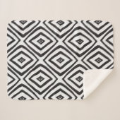 Handgetrokken naadloos patroon in zwart-wit.  sherpa deken (Voorkant (horizontaal))