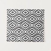 Handgetrokken naadloos patroon in zwart-wit. wandkleed (Voorkant (horizontaal))