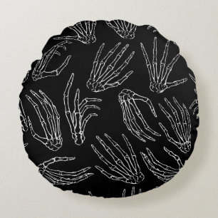 Handgetrokken naadloos patroon. Menselijke botten Rond Kussen