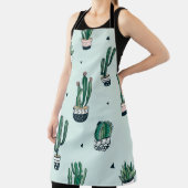 Handgetrokken naadloos patroon met cacti en succuu schort (Insitu)