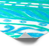 Handgetrokken naadloos patroon met grapefruitblade poster (Hoek)