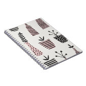 Handgetrokken naadloos patroon met planten in zwar notitieboek (Rechterzijde)