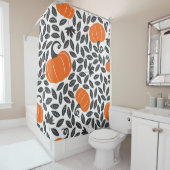 Handgetrokken naadloos patroon met pompoenen en le douchegordijn (In situ)