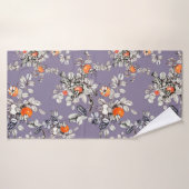 Handgetrokken naadloos patroon met takken en vruch badhanddoek (Badhanddoek)