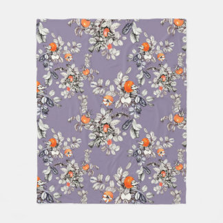 Handgetrokken naadloos patroon met takken en vruch fleece deken