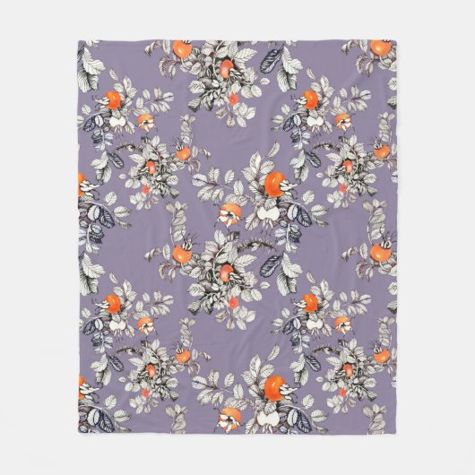 Handgetrokken naadloos patroon met takken en vruch fleece deken (Voorkant)