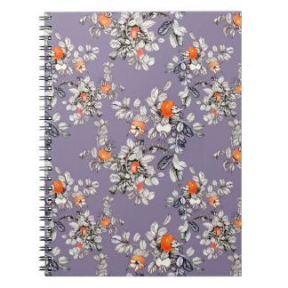 Handgetrokken naadloos patroon met takken en vruch notitieboek