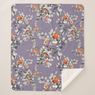 Handgetrokken naadloos patroon met takken en vruch sherpa deken