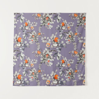 Handgetrokken naadloos patroon met takken en vruch wandkleed