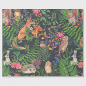 Handgetrokken naadloos patroon met waterverf bos cadeaupapier (Vlak)