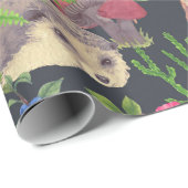 Handgetrokken naadloos patroon met waterverf bos cadeaupapier (Rol Hoek)