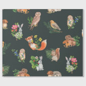 Handgetrokken naadloos patroon met waterverf bos cadeaupapier (Vlak)