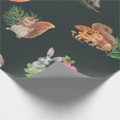 Handgetrokken naadloos patroon met waterverf bos cadeaupapier (Hoek)