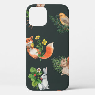 Handgetrokken naadloos patroon met waterverf bos Case-Mate iPhone case