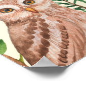 Handgetrokken naadloos patroon met waterverf bos poster (Hoek)