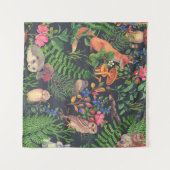 Handgetrokken naadloos patroon met waterverf bos wandkleed (Voorkant (horizontaal))