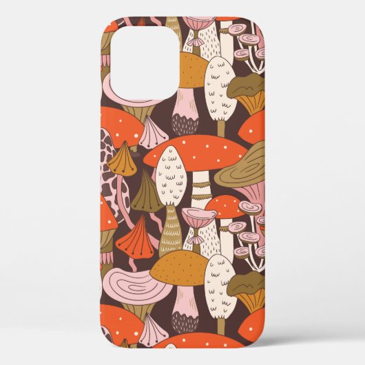 Handgetrokken naadloos patroon van paddenstoel en Case-Mate iPhone case (Achterkant)
