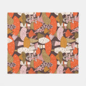 Handgetrokken naadloos patroon van paddenstoel en  fleece deken (Voorkant (Horizontaal))