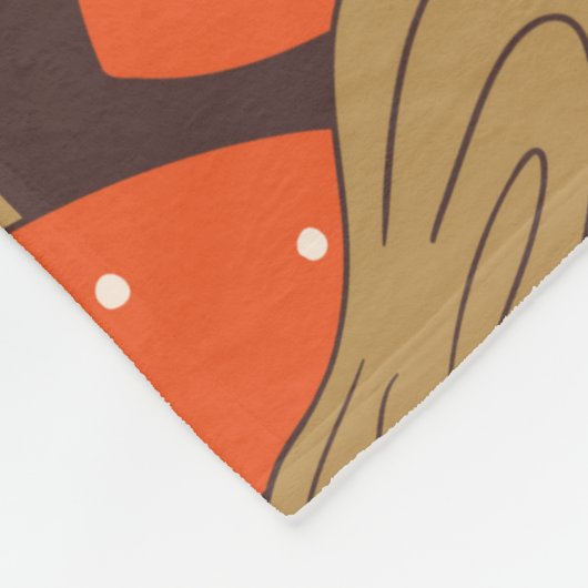 Handgetrokken naadloos patroon van paddenstoel en  fleece deken (Hoek)