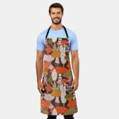 Handgetrokken naadloos patroon van paddenstoel en  schort (Gedragen)