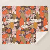 Handgetrokken naadloos patroon van paddenstoel en  sherpa deken (Voorkant (horizontaal))