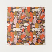 Handgetrokken naadloos patroon van paddenstoel en wandkleed (Voorkant (horizontaal))