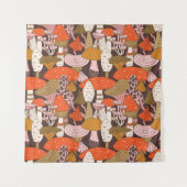 Handgetrokken naadloos patroon van paddenstoel en wandkleed (Voorkant)