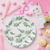 handgetrokken olijftak papieren bordje (Feest)