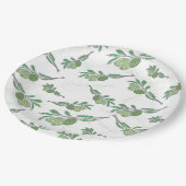 handgetrokken olijftak papieren bordje (Gekanteld)