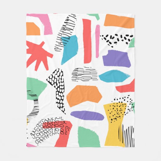 Handgetrokken oppervlak. Artistieke Memphis textur Fleece Deken (Voorkant)