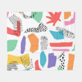 Handgetrokken oppervlak. Artistieke Memphis textur Fleece Deken (Voorkant (Horizontaal))