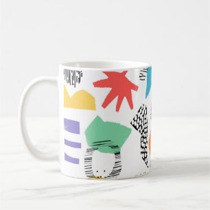 Handgetrokken oppervlak. Artistieke Memphis textur Koffiemok
